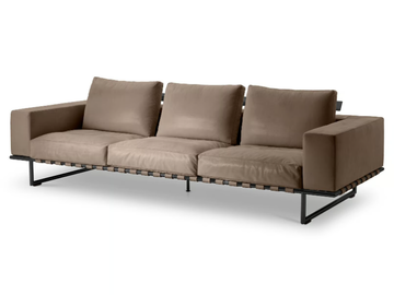 KRISTALL - 3 seater sled base leather sofa by i 4 Mariani - view 3